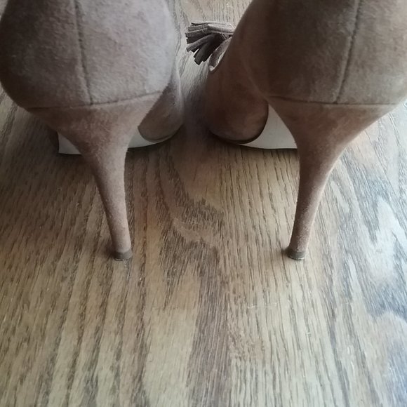 Ann Taylor Aiden Suede Tasseled Loafer Pump Size 7.5 Academia Old Money Office - Picture 12 of 16